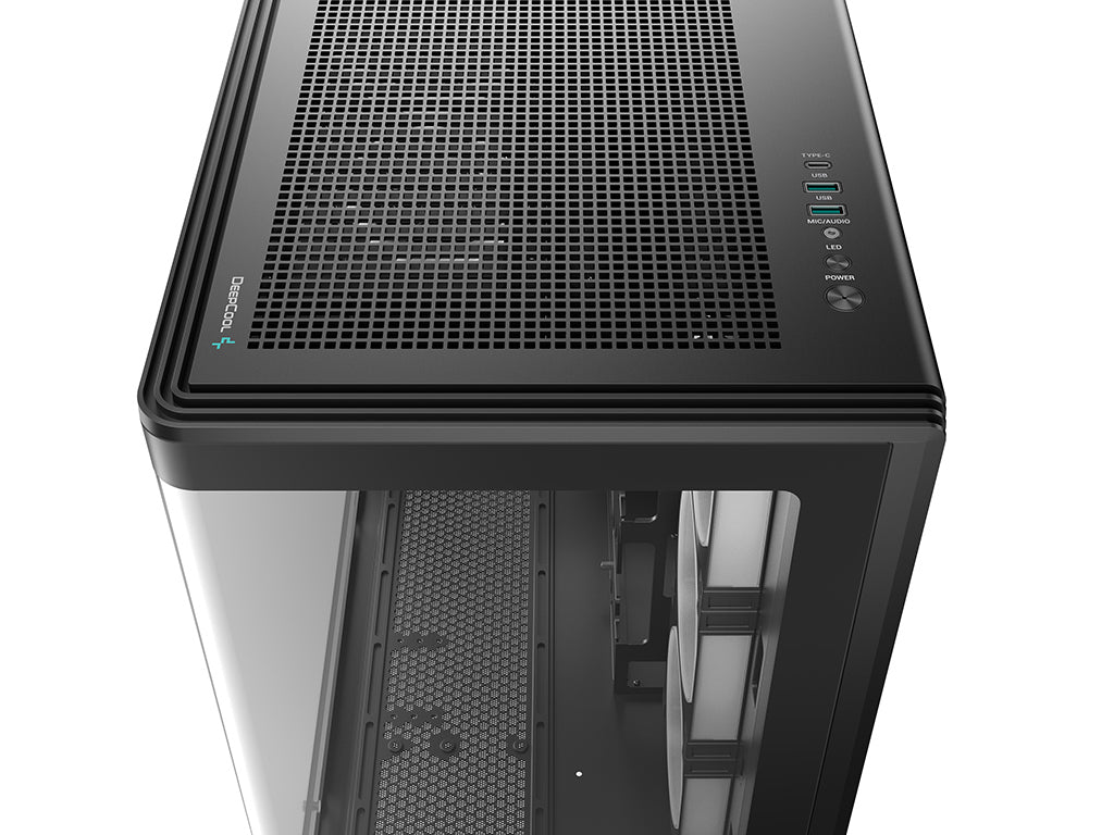 Računalniško ohišje DeepCool CG590U 5F, ATX, Midi-Tower, ARGB, ukrivljeno kaljeno steklo, črno