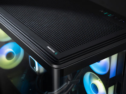 Računalniško ohišje DeepCool CG590U 5F, ATX, Midi-Tower, ARGB, ukrivljeno kaljeno steklo, črno