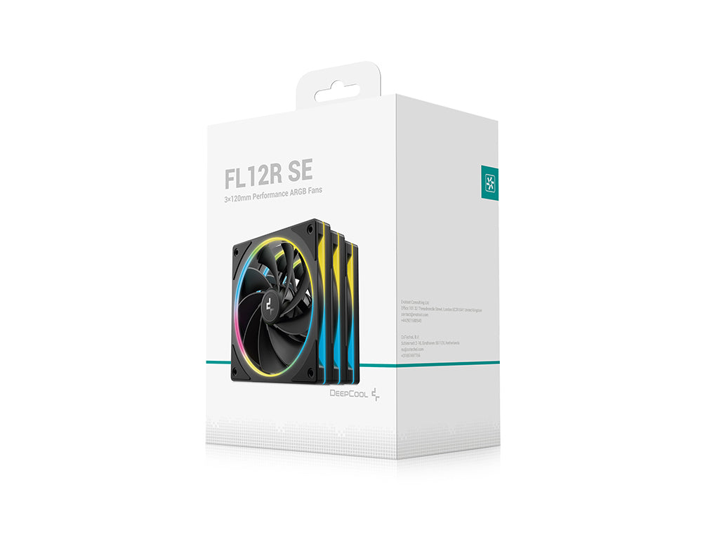 Ventilator za ohišje DeepCool FL12R SE 3-IN-1, ARGB, PWM, 120mm, 3 Pack, črn