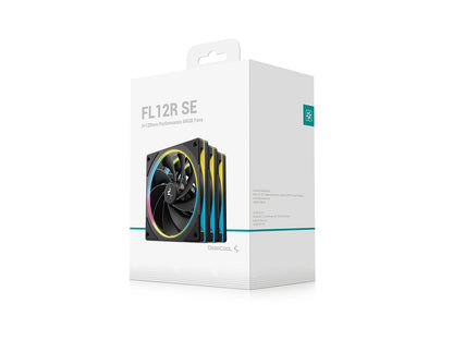 Ventilator za ohišje DeepCool FL12R SE 3-IN-1, ARGB, PWM, 120mm, 3 Pack, črn