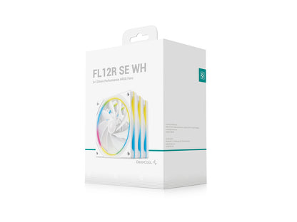 Ventilator za ohišje DeepCool FL12R SE WH 3-IN-1, ARGB, PWM, 120mm, 3 Pack, bel