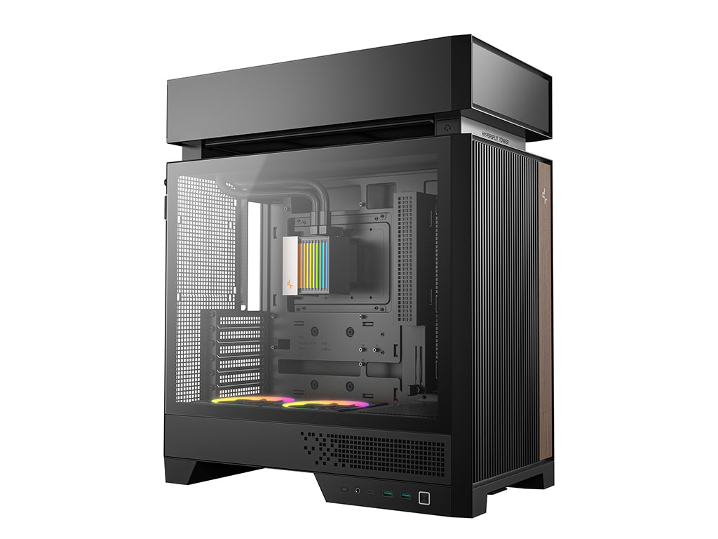 Računalniško ohišje DeepCool CL6600, AIO 360mm, ATX, Midi-Tower, ARGB, kaljeno steklo, črno