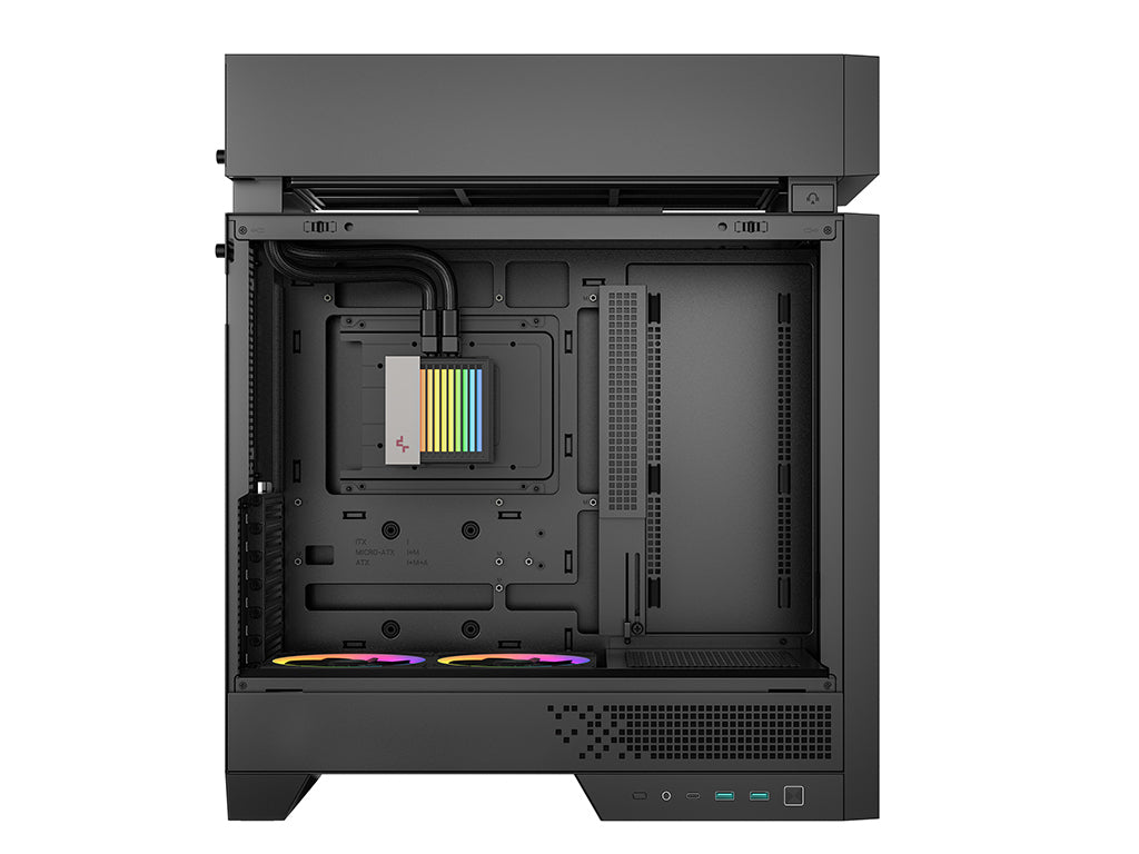 Računalniško ohišje DeepCool CL6600, AIO 360mm, ATX, Midi-Tower, ARGB, kaljeno steklo, črno