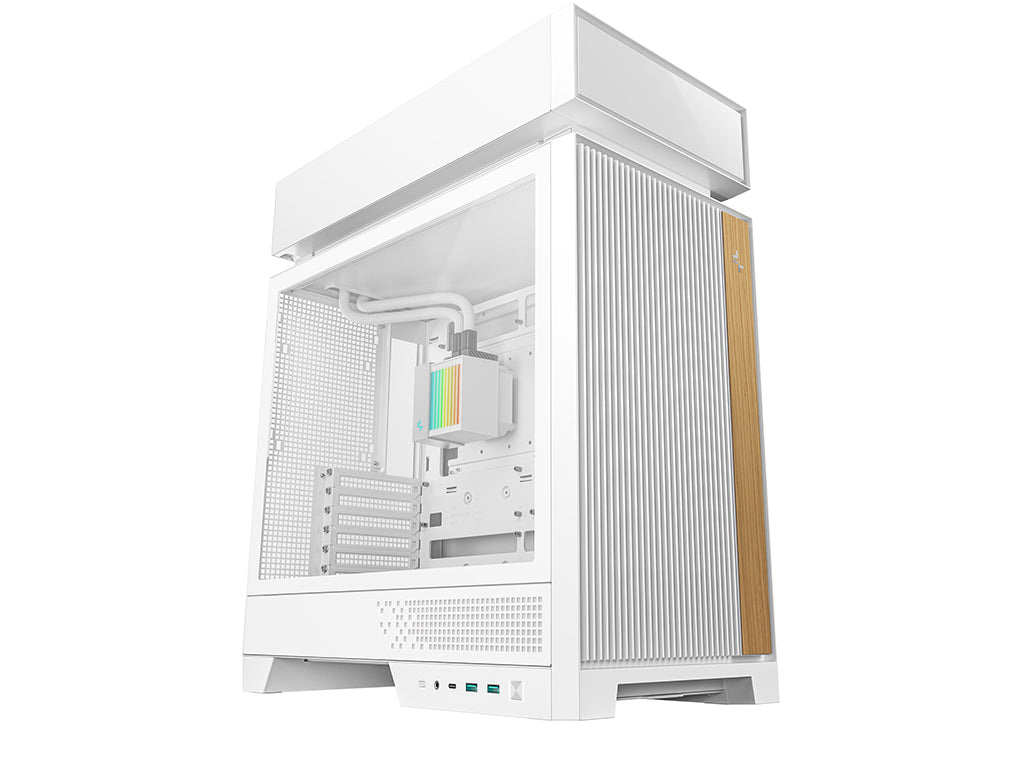 Računalniško ohišje DeepCool CL6600 WH, AIO 360mm, ATX, Midi-Tower, ARGB, kaljeno steklo, belo