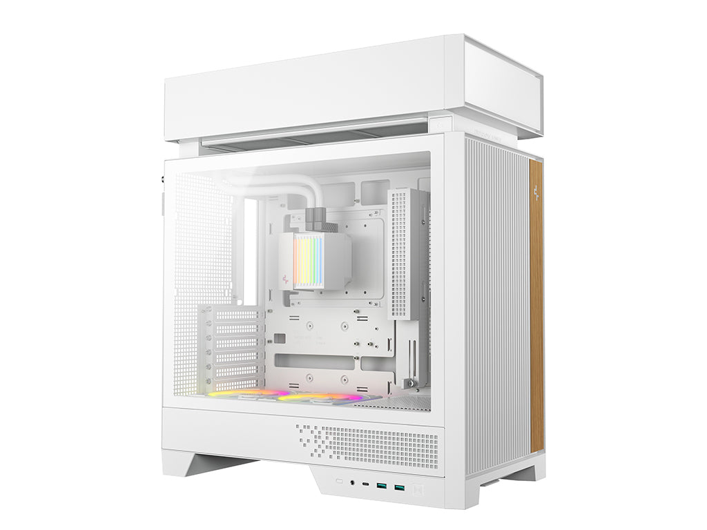 Računalniško ohišje DeepCool CL6600 WH, AIO 360mm, ATX, Midi-Tower, ARGB, kaljeno steklo, belo