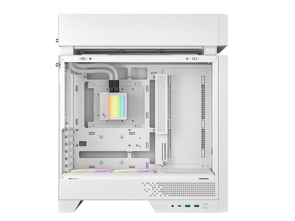 Računalniško ohišje DeepCool CL6600 WH, AIO 360mm, ATX, Midi-Tower, ARGB, kaljeno steklo, belo