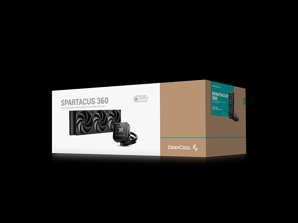 Komplet za tekočinsko hlajenje AIO Liquid Cooler DeepCool SPARTACUS 360, 360mm, LCD, črn