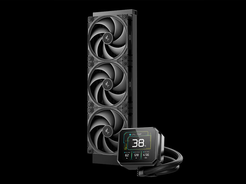 Komplet za tekočinsko hlajenje AIO Liquid Cooler DeepCool SPARTACUS 360, 360mm, LCD, črn