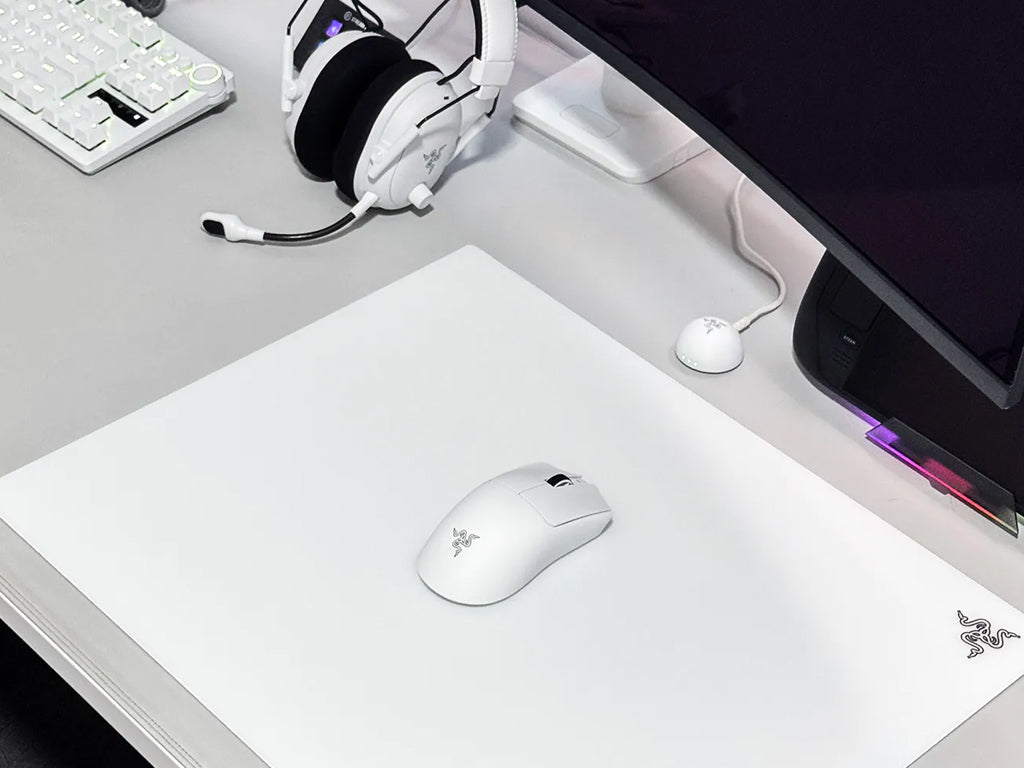 Podloga za miško Razer Atlas Pro, kaljeno steklo, bela