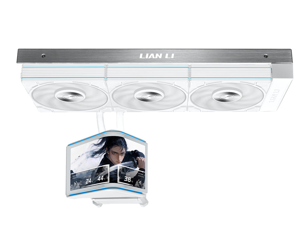 Komplet za tekočinsko hlajenje AIO Liquid Cooler Lian Li HydroShift II OLED Curved 360 P28 V2, bel
