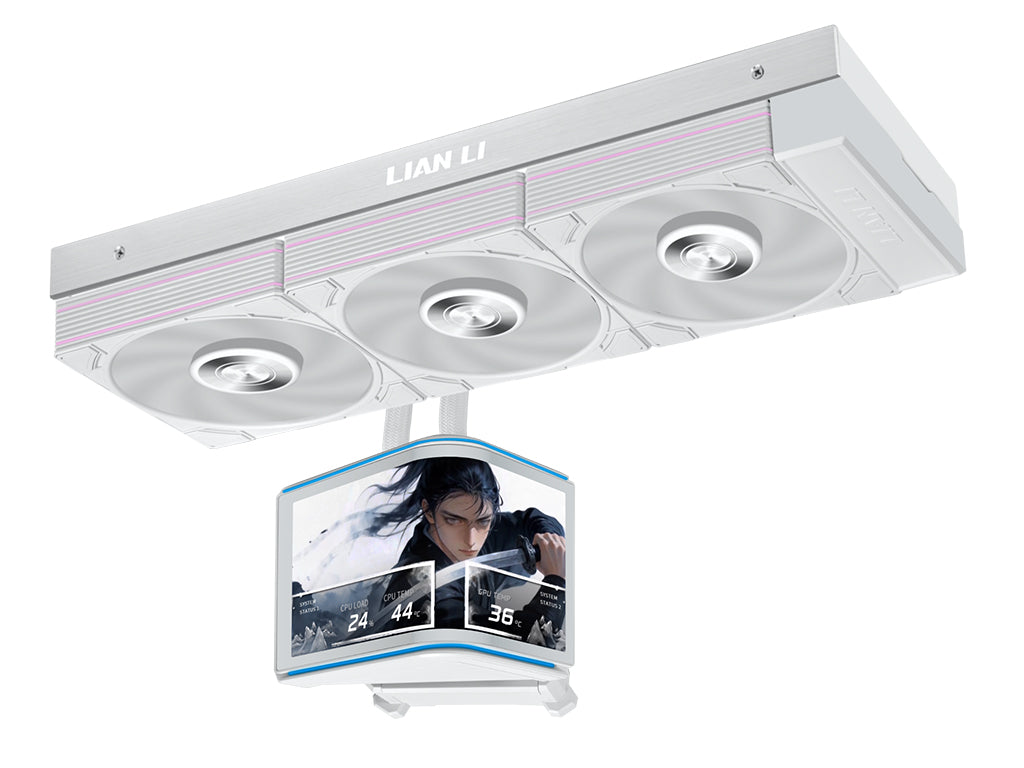 Komplet za tekočinsko hlajenje AIO Liquid Cooler Lian Li HydroShift II OLED Curved 360 P28 V2, bel