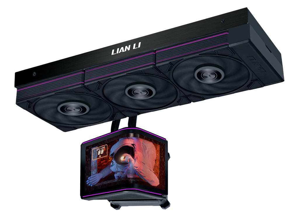 Komplet za tekočinsko hlajenje AIO Liquid Cooler Lian Li HydroShift II OLED Curved 360 P28 V2, črn