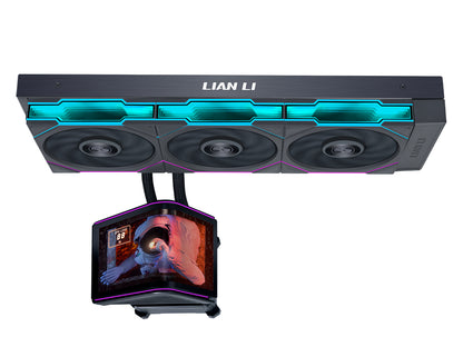 Komplet za tekočinsko hlajenje AIO Liquid Cooler Lian Li HydroShift II OLED Curved 360 TL FLEX, Črn
