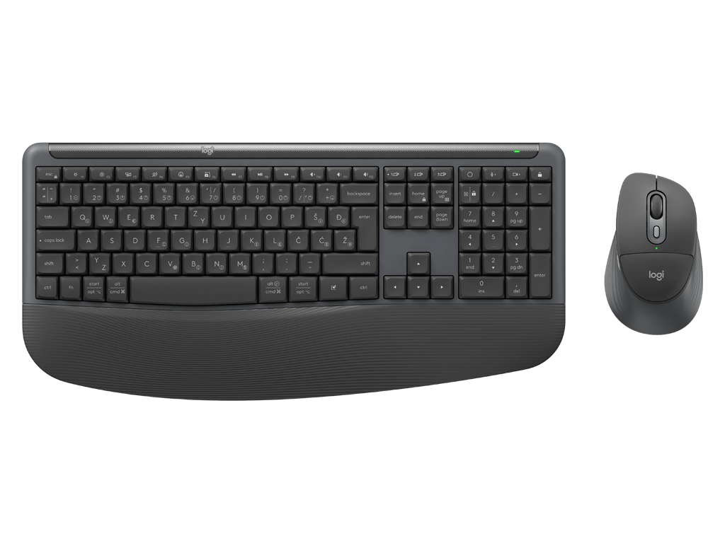 Tipkovnica in miška Logitech Signature Comfort Plus MK880, grafitna, SLO