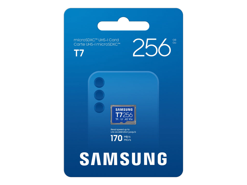 Spominska kartica Samsung T7, micro SDXC, 256GB, U3, V30, A2, UHS-I, 170 MB/s