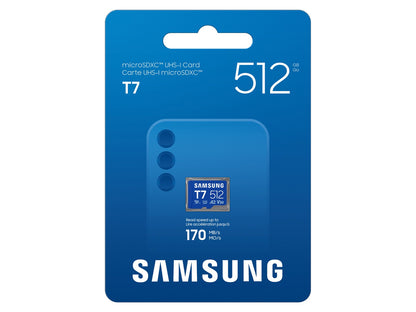 Spominska kartica Samsung T7, micro SDXC, 512GB, U3, V30, A2, UHS-I, 170 MB/s