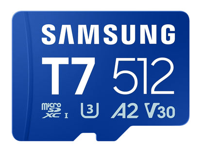 Spominska kartica Samsung T7, micro SDXC, 512GB, U3, V30, A2, UHS-I, 170 MB/s