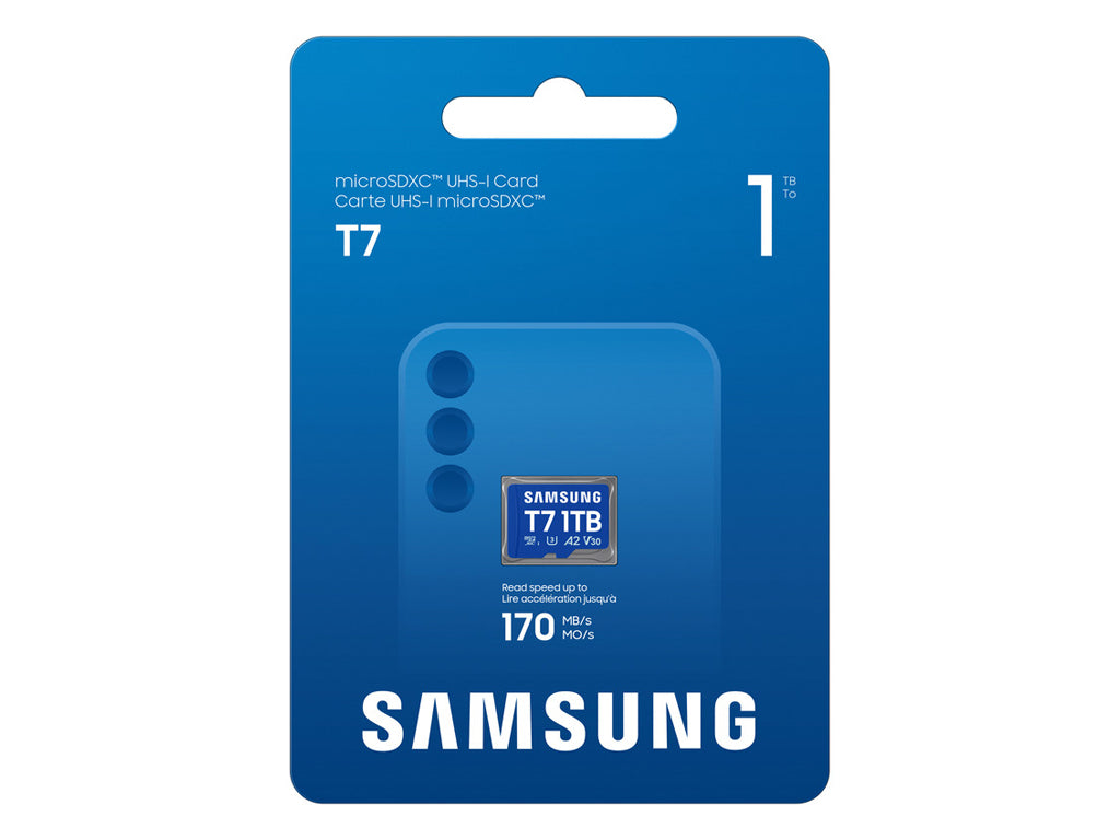 Spominska kartica Samsung T7, micro SDXC, 1TB, U3, V30, A2, UHS-I, 170 MB/s