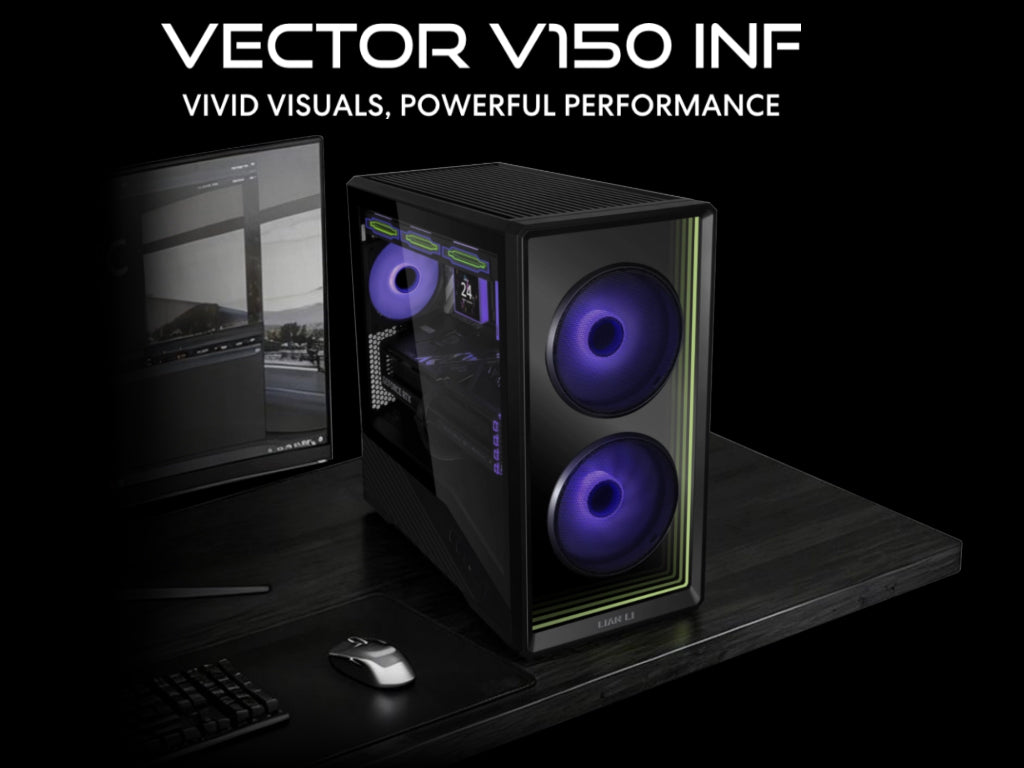 Računalniško ohišje Lian Li Vector V150 INF, Micro-ATX, kaljeno steklo, črno