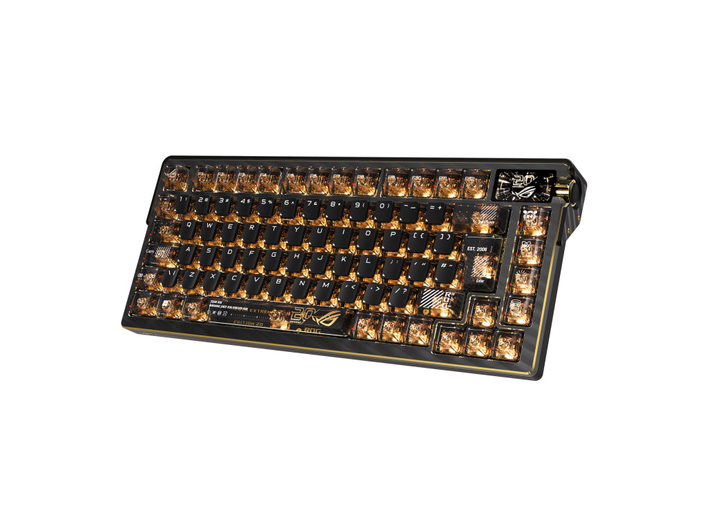 Tipkovnica ASUS ROG Azoth Extreme Edition 20, NX Snow, PBT, OLED, RGB, USB, US
