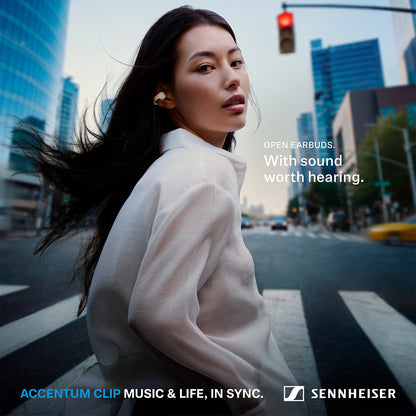 Slušalke Sennheiser Accentum Clip, True Wireless, bele
