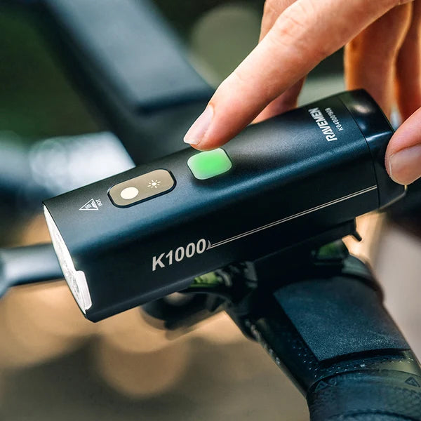 Sprednja kolesarska luč RAVEMEN K1000, 1000 lm, 4000 mAh, Aluminij, IPX7