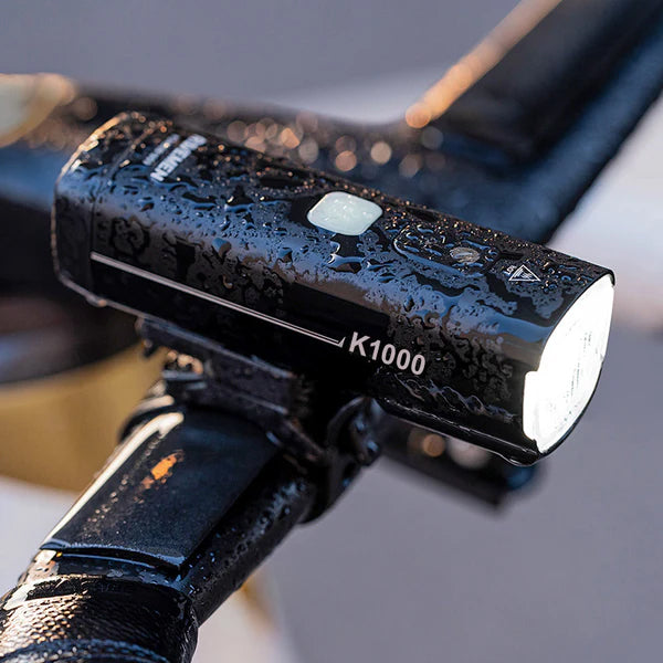 Sprednja kolesarska luč RAVEMEN K1000, 1000 lm, 4000 mAh, Aluminij, IPX7