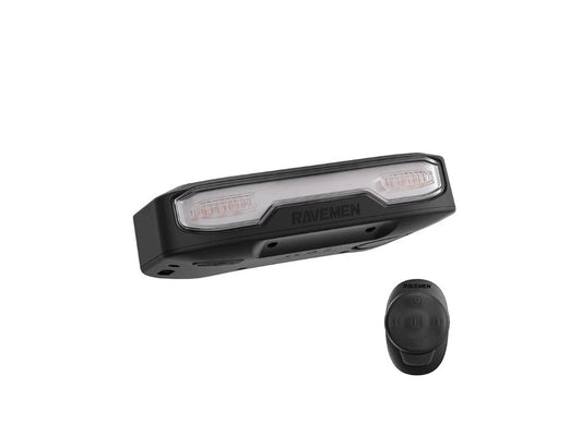 Zadnja kolesarska luč RAVEMEN NT101, 160 lm, 2200 mAh, alarm, smerniki, hupa, daljinec, IPX4
