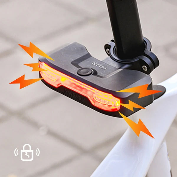 Zadnja kolesarska luč RAVEMEN NT101, 160 lm, 2200 mAh, alarm, smerniki, hupa, daljinec, IPX4