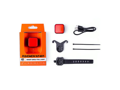 Zadnja kolesarska luč RAVEMEN NT401, 40 lm, 500 mAh, IPX6, Smart, App