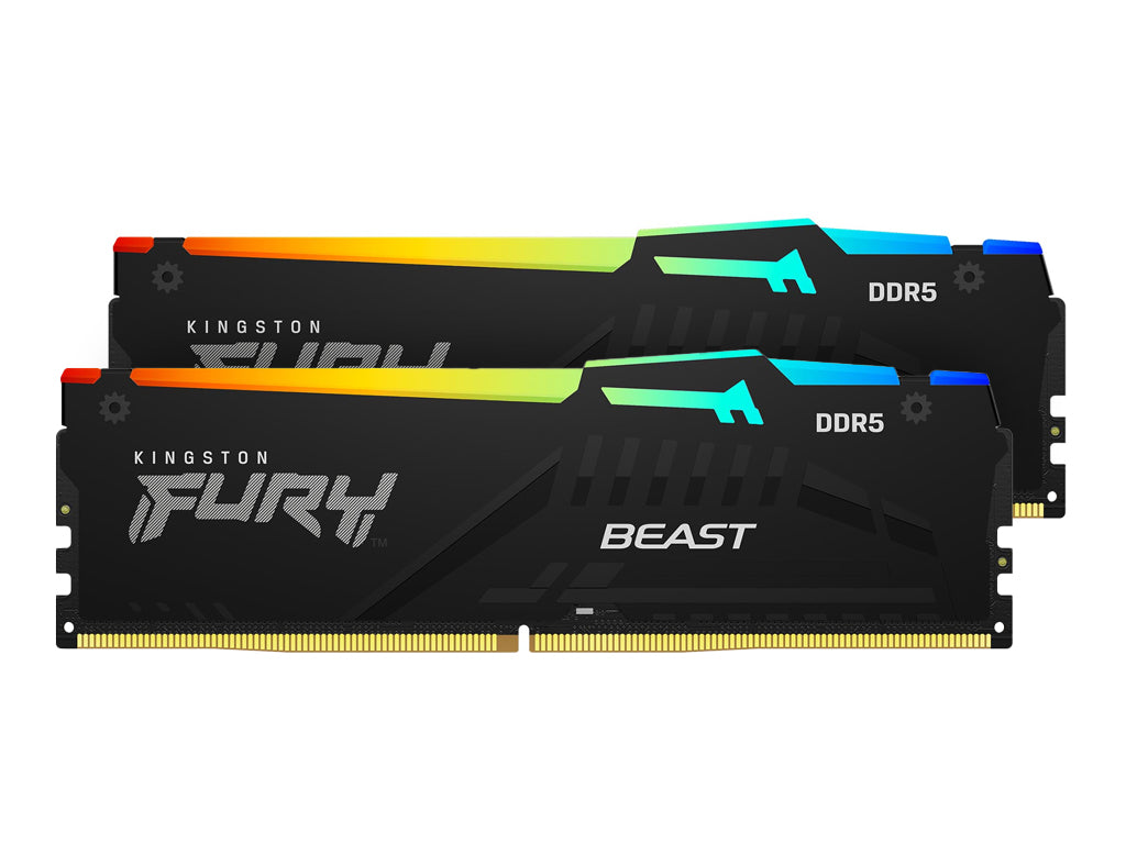 RAM DDR5 64GB Kit (2x32GB) 5600MT/s, CL40, 1.25V, Kingston Fury Beast RGB EXPO/XMP