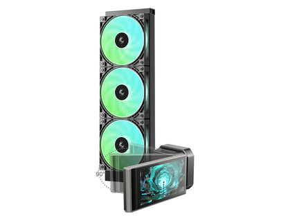 Komplet za tekočinsko hlajenje AIO Liquid Cooler DeepCool LT360 VISION, 360mm, LCD, ARGB, črn