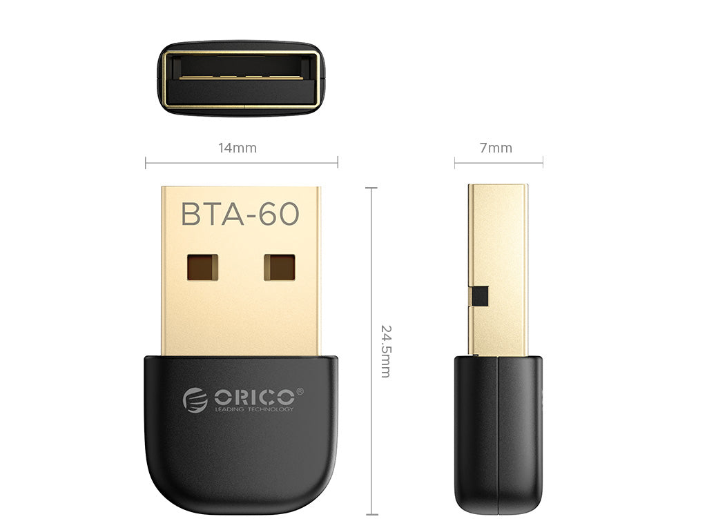 Adapter USB Bluetooth 6.0, črn, ORICO BTA-60
