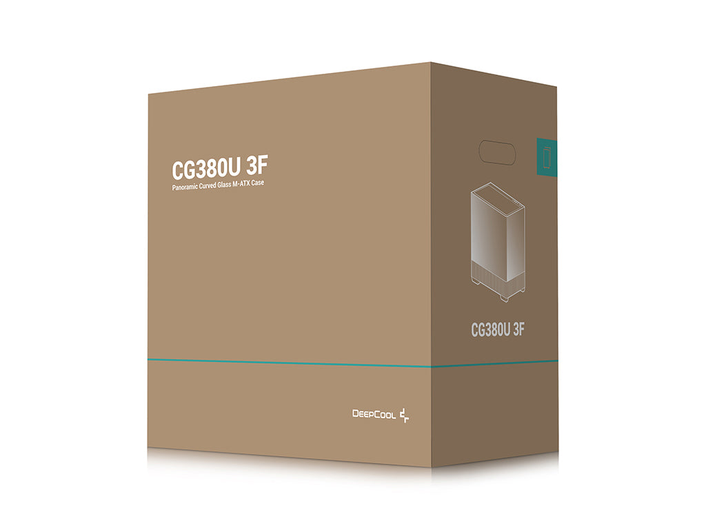 Računalniško ohišje DeepCool CG380U 3F, micro-ATX, ARGB, ukrivljeno kaljeno steklo, črno