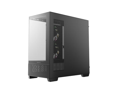 Računalniško ohišje DeepCool CG380U 3F, micro-ATX, ARGB, ukrivljeno kaljeno steklo, črno