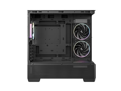Računalniško ohišje DeepCool CG380U 3F, micro-ATX, ARGB, ukrivljeno kaljeno steklo, črno