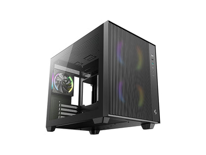 Računalniško ohišje DeepCool CG330 MESH 3F, micro-ATX, ARGB, kaljeno steklo, črno