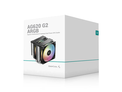 Hladilnik za procesor DeepCool AG620 G2 ARGB, 2x 120mm, črn