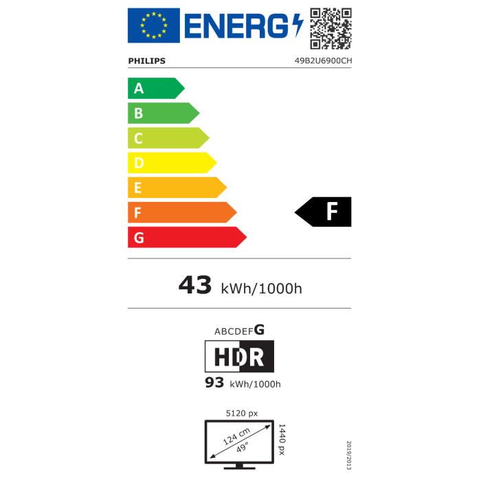 Philips 49B2U6900CH 48.8'' VA DQHD 75Hz USB-C PD monitor